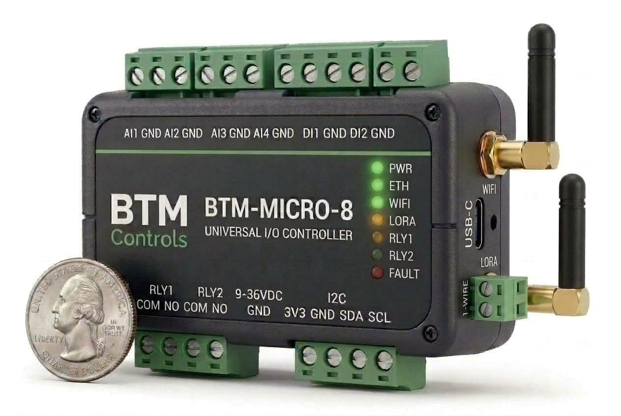 BTM Controls Unveils BTM-MICRO-8 — A Full Network I/O Controller in a Deck-of-Cards Footprint